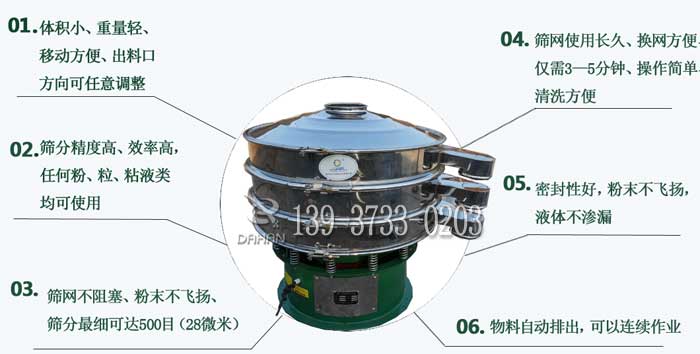 硫磺粉振動篩粉機(jī)特點(diǎn)
